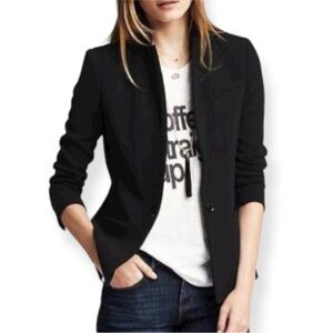 Banana Republic Black One Button Soft Blazer SZ 8